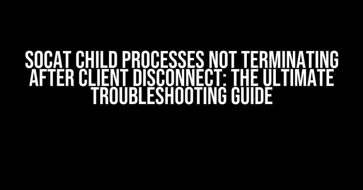 Socat Child Processes Not Terminating After Client Disconnect: The Ultimate Troubleshooting Guide